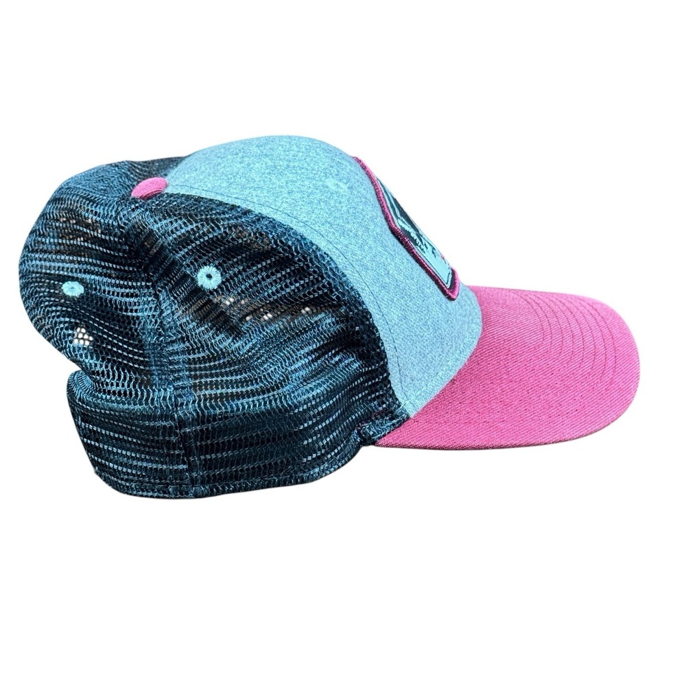 Deadeye Outfitters Elk Patch Logo Snapback Trucker Hat Mesh Back Cap Maroon Gray - Picture 6 of 10